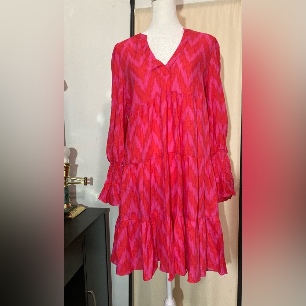 Pomander Place Vibrant Pink and Red Dress